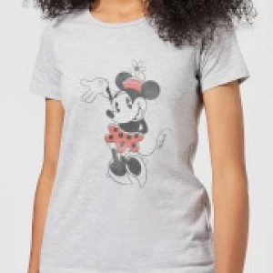 Image of Disney Mickey Mouse Minnie Mouse Waving Womens T-Shirt - Grey - M