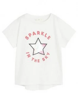Image of Mango Girls Sparkle In The Sky Short Sleeve Tshirt - White