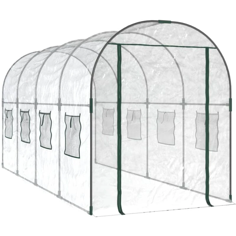 Image of vidaXL Greenhouse Transparent 160x400x190cm PVC&Powder-coated Steel, Clear 317247