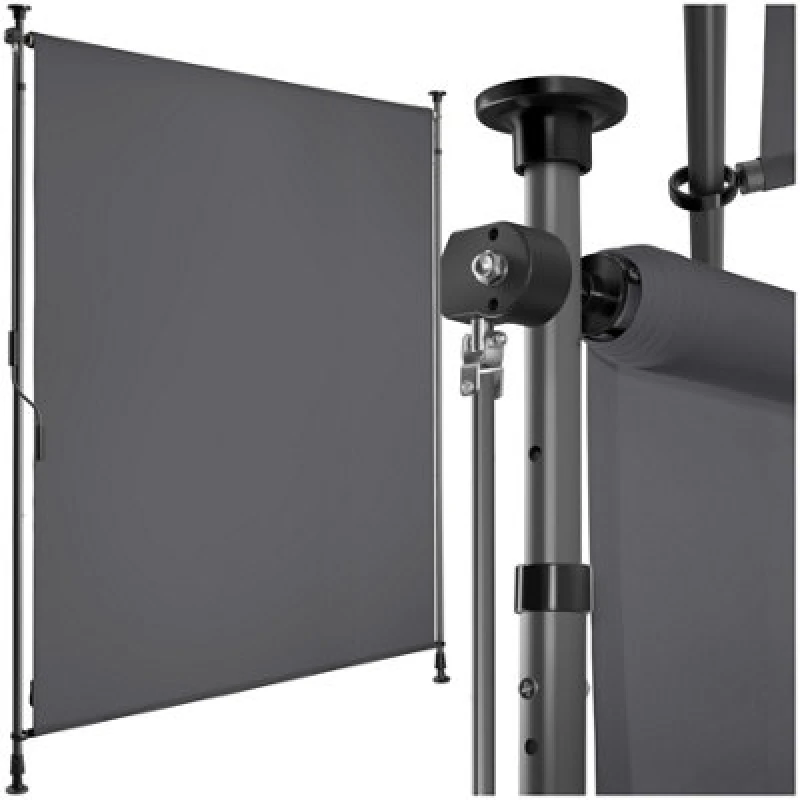 Image of Tectake Retractable Awning Taija - Tooless Installation, With Hand Crank, Retractable And Uv Blocking 120 X 310 Cm - Dark Grey