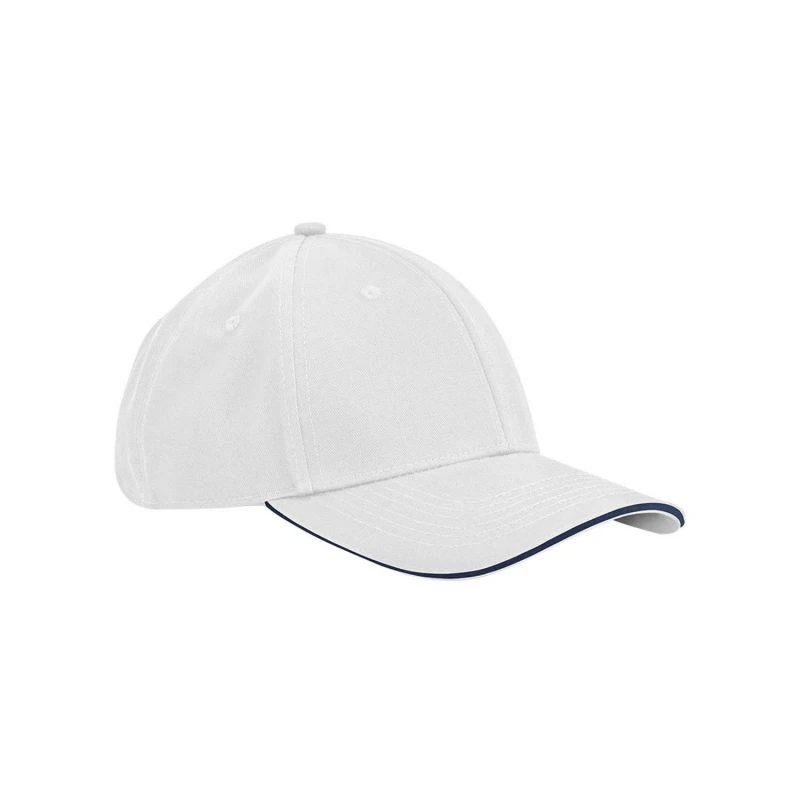 Image of Beechfield Beechfield Men Classic 6 Panel Cotton Cap in White White One Size Male 5063527162427