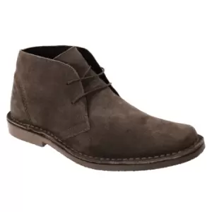 Image of Roamers Mens Real Suede Classic Desert Boots (11 UK) (Dark Brown)