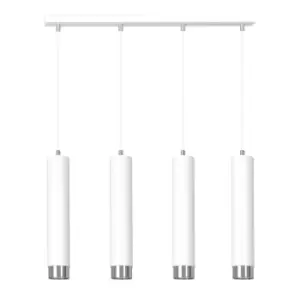 Image of Emibig Kibo White/Chrome Bar Pendant Ceiling Light 4x GU10