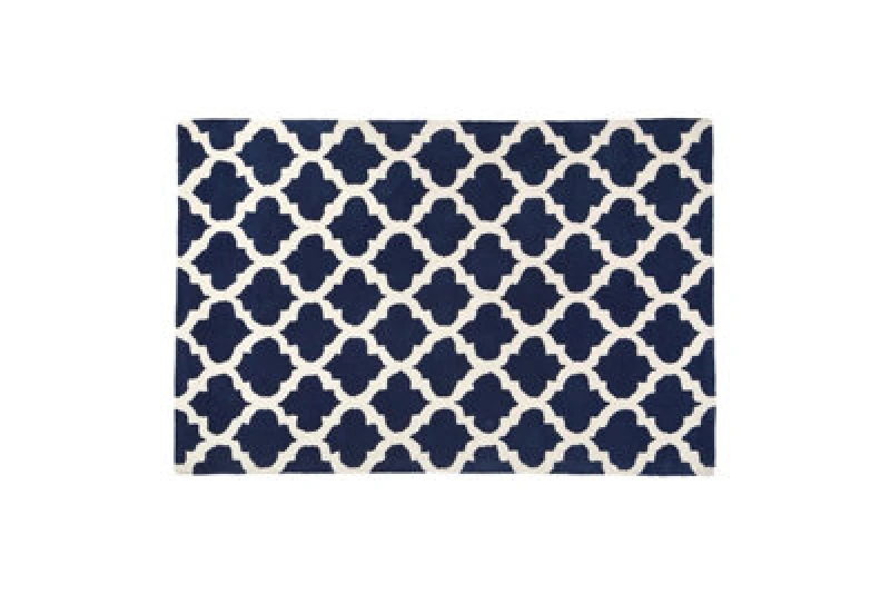 Image of Orsina Navy Blue And White Rug