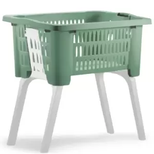 Image of Laundry Basket with Folding Legs Green