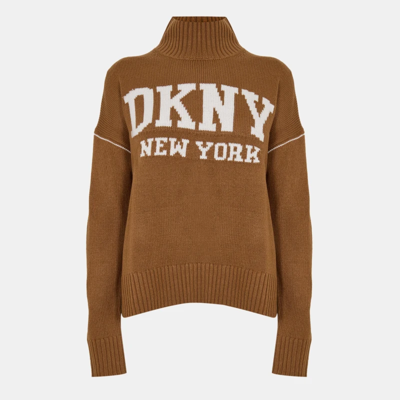 Image of DKNY Womens Knitted Turtle Neck Jumper Camel female 8 (XS)