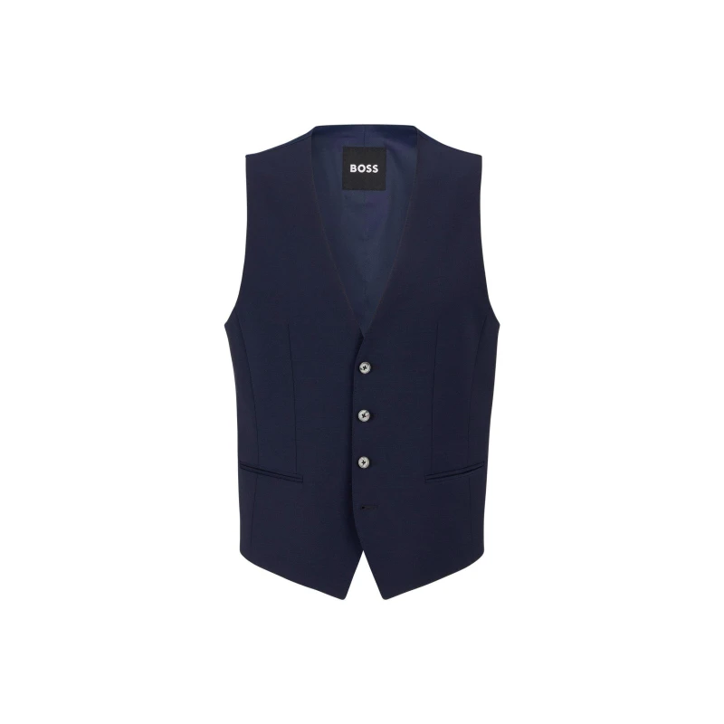 Image of Boss Mens HBB Jasper Slim-fit Waistcoat Navy 405 male 34 (44)