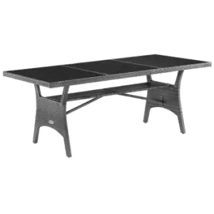 Image of Polyrattan Garden Table Takeo Grey 190x90x75cm WPC