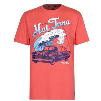 Image of Hot Tuna Crew T Shirt Mens - Red Car
