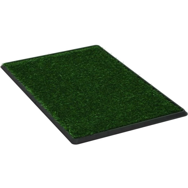 Image of vidaXL Pet Toilet with Tray Faux Turf Green 76x51x3cm WC Dog Potty Puppy Mat