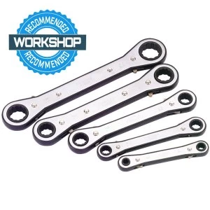 Image of Draper Metric Ratcheting Ring Spanner Set (5 Piece)