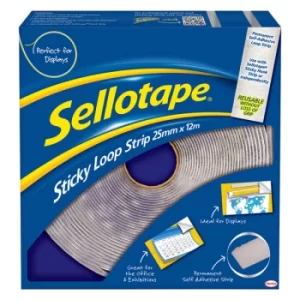 Image of Sellotape 1445179 Sticky Hook Strip 25mm x 12m