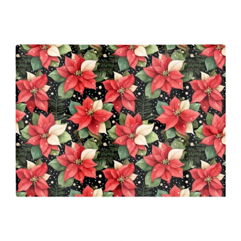 Image of Warren Reed Designer Poinsettia Watercolor Style Glass Chopping Board