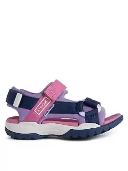 Image of Geox J Borealis Sandal, Navy/Purple, Size 10 Younger