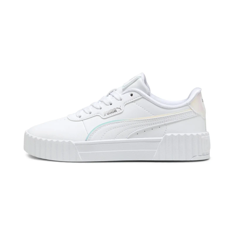 Image of Puma Kids Carina 3.0 Holo 2.0 Trainers in Leather white/pink Baby 36 (3.5);39 (5.5 to 6);38 (5);37 (4)