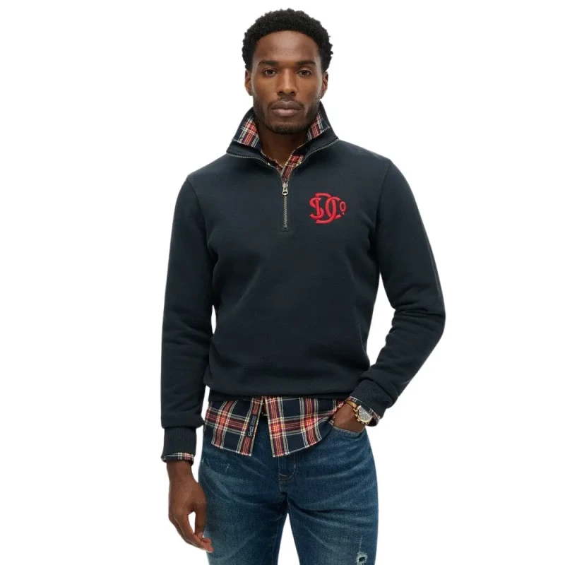 Image of Superdry Half-zip training jacket Superdry Sd&co Bleu Male M