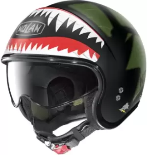 Image of Nolan N21 Skydweller Jet Helmet, black-green Size M black-green, Size M