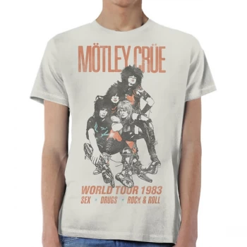 Image of Motley Crue - World Tour Vintage Unisex Medium T-Shirt - White