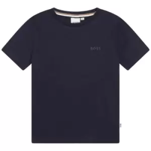 Image of Boss Small Logo T-Shirt Juniors - Blue