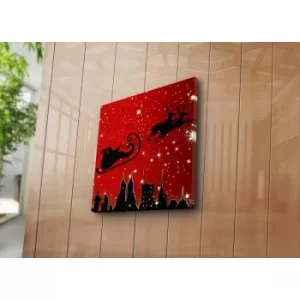 Image of 4545YYC-010 Multicolor Decorative Canvas Painting Santa Skyline