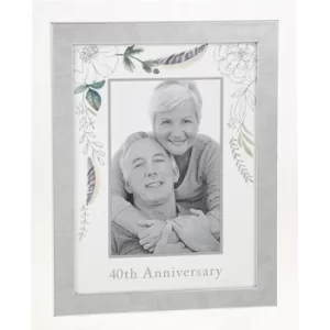 Image of Floral Foil Frame 40th Anniversary