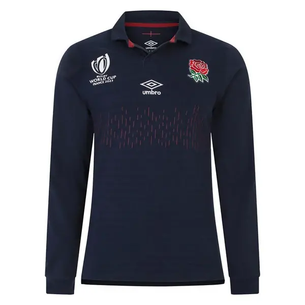 Image of Umbro England Rugby Alternate Classic Long Sleeve Shirt RWC2023 Adults - Blue M