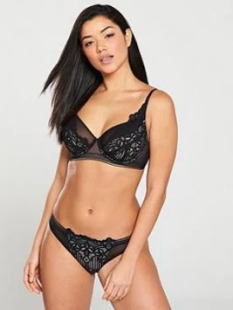 Image of Figleaves Harper Lace Full Cup Bra - Black, Size 38, Women