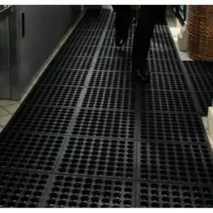 Image of Fatigue-Step Modular Anti-Fatigue Mat Male edging in yellow