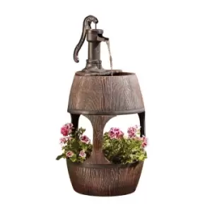 Image of Garden Gear Serenity Barrel 2 in 1 Water Feature and Planter
