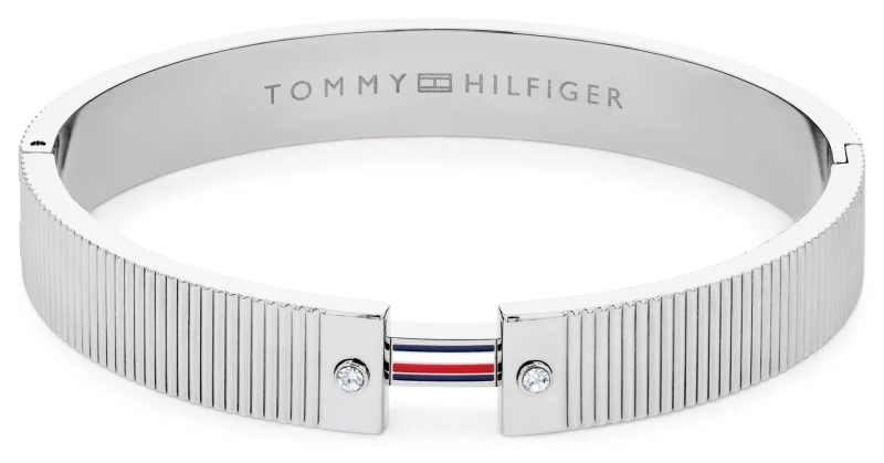 Image of Tommy Hilfiger 2781045 Stripes Chunky silver Bracelet Jewellery