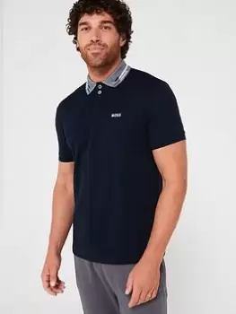 Image of BOSS Paddy 1 Regular Fit Polo Shirt - Dark Blue, Dark Blue, Size L, Men