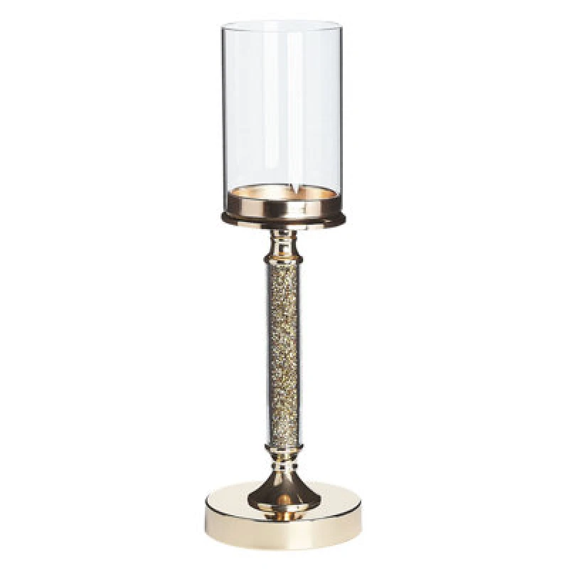 Image of Beliani Candle Holder Abbeville Glass 41cm Gold
