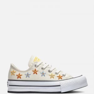 Image of Converse Kids Chuck Taylor All Star Digital Ox Floral Trainers - Natural Ivory/Egret - UK 10 Kids