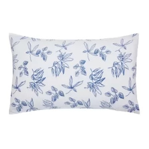 Image of Joules Crayon Floral Blue 100% Cotton Housewife Pillowcase Pair MultiColoured