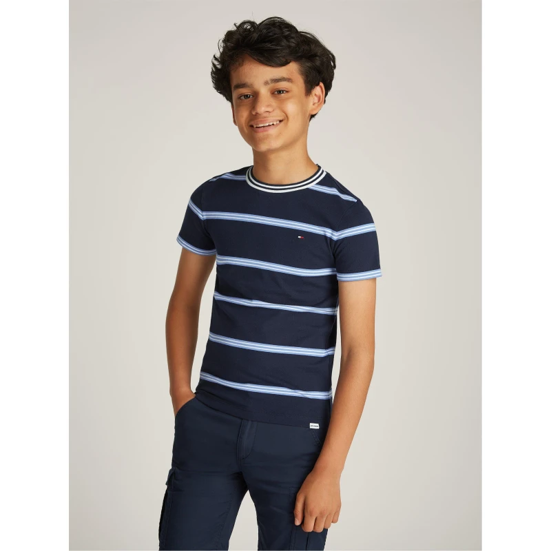 Image of Tommy Hilfiger STRIPED REG TEE SS Regular Fit T-Shirts 6Y Blue 58375918155