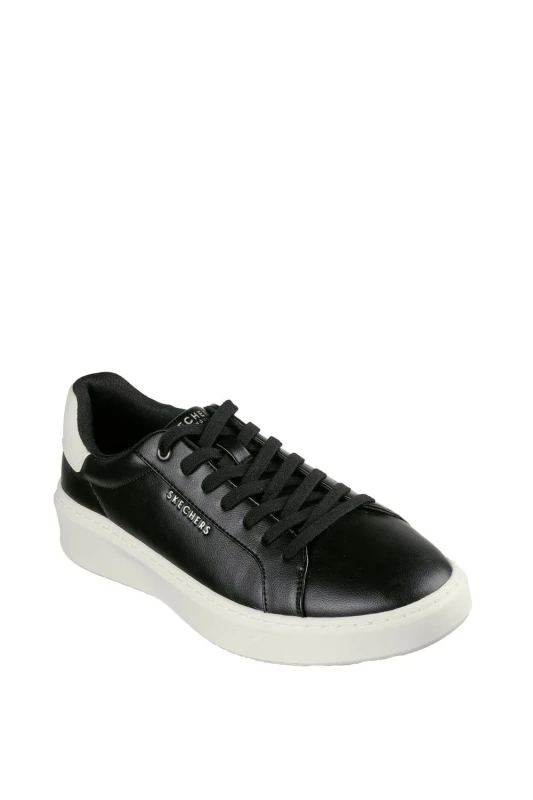 Image of Skechers Mens Court Break Suit Leather Trainers UK Size 8 (EU 42) Black SKE2342-BLK-8