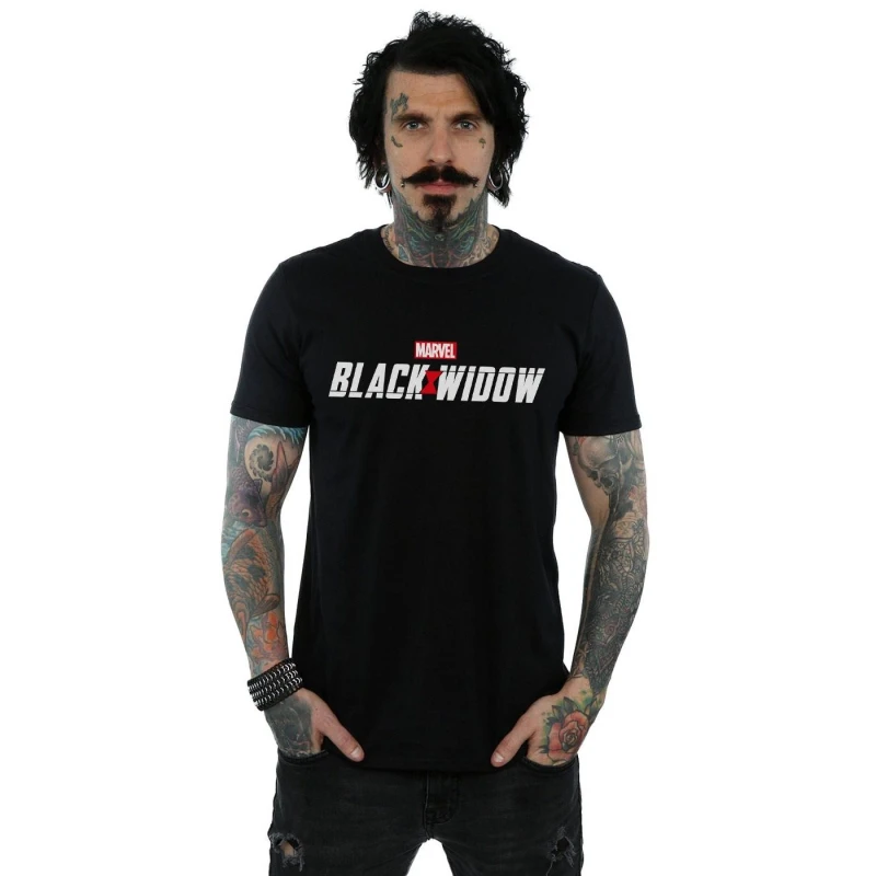Image of Marvel Marvel Men Black Widow Movie Logo T-Shirt Size: Small Black S Male 5059400827057