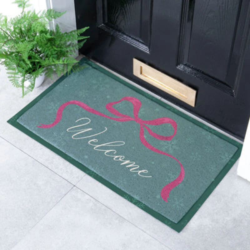 Image of Artsy Mats Winter Bow Welcome Doormat, Multi WINTERBOW-7040