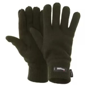 Image of FLOSO Mens Thermal Thinsulate Knitted Winter Gloves (3M 40g) (One Size) (Olive)