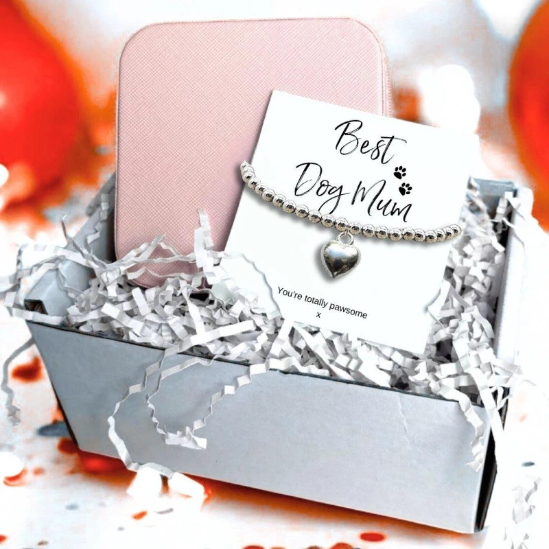 Image of Aye Do Gifts Best Dog Mum Bracelet & Jewellery Box Gift Silver female One Size
