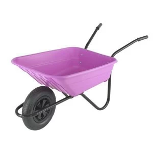 Image of The Walsall Wheelbarrow Company Walsall Wheelbarrow 90L Polypropylene Barrow In A Box - Pink