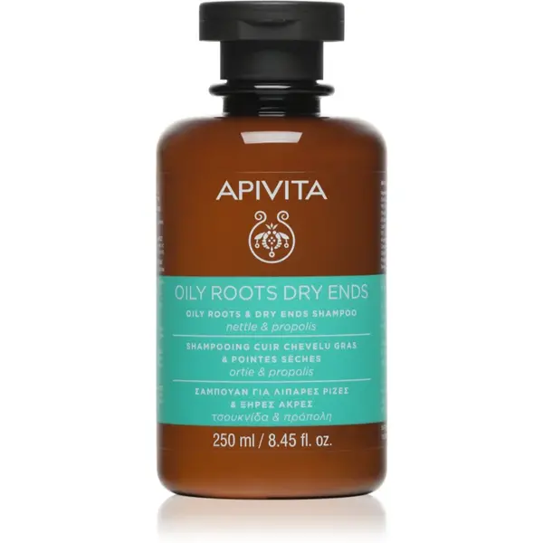 Image of Apivita Oily Roots Dry Ends Nettle & Propolis Shampoo 250ml