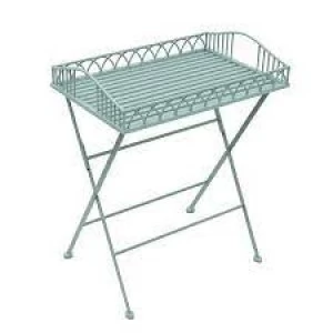 Image of Charles Bentley Wrought Iron Butler Tray Sage Green