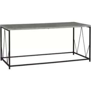 Image of Seconique Athens Black Metal Frame Coffee Table Concrete Effect Top
