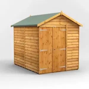 Image of 8x6 Power Overlap Windowless Apex Double Door Garden Shed