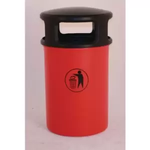 Image of Slingsby 90L Hooded Top Litter Bin - Red