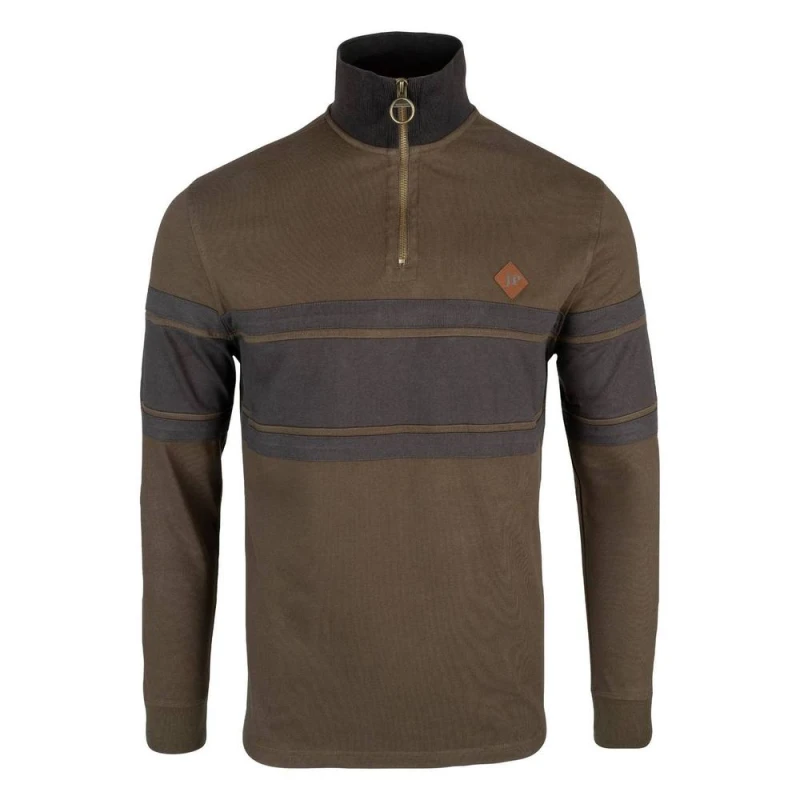 Image of Jack Pyke Mens Contrast Panel Half Zip Sweatshirt in Olive Size: Small Olive Male S