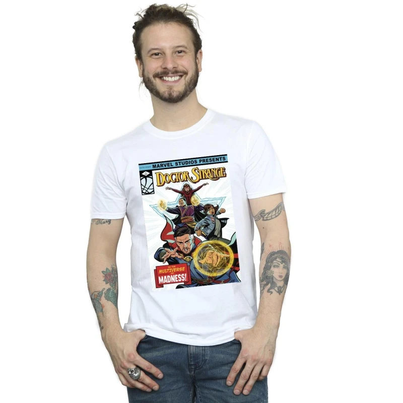 Image of Marvel Marvel Men Doctor Strange Comic Cover T-Shirt in White Size: Small White S Male 5059934262003