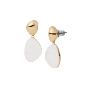 Image of Ladies Skagen Sea Glass Gold-Tone Stainless Steel Drop Earrings