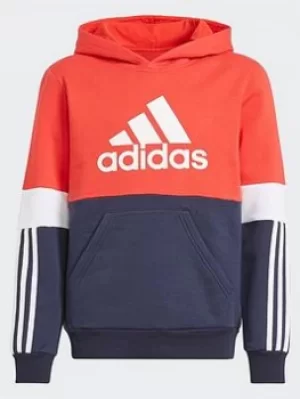 Image of adidas Colorblock Hoodie, Blue/Red/White, Size 9-10 Years